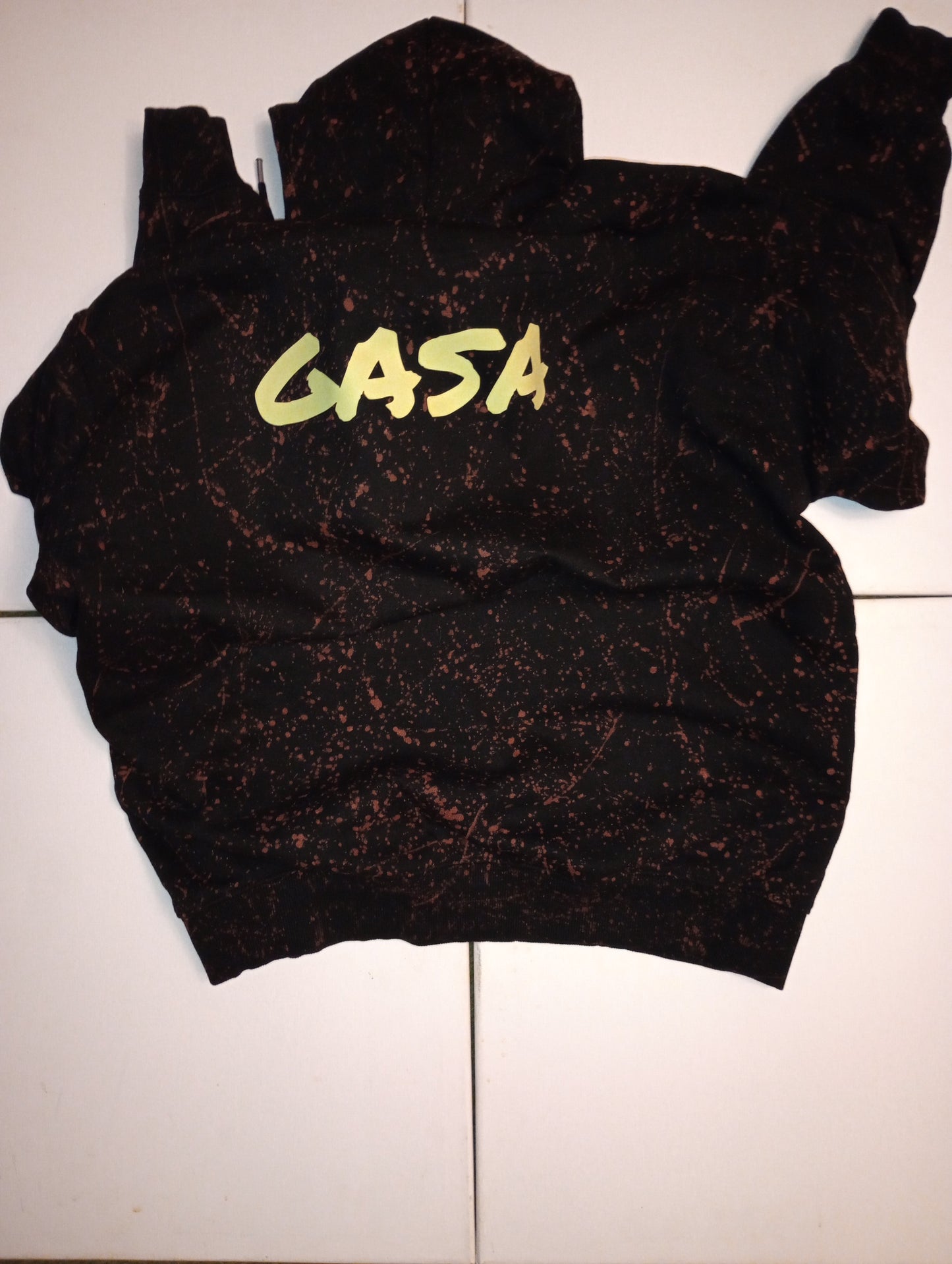 GASA Apparel custom alien splatter hoodies. Add whatever image or tag