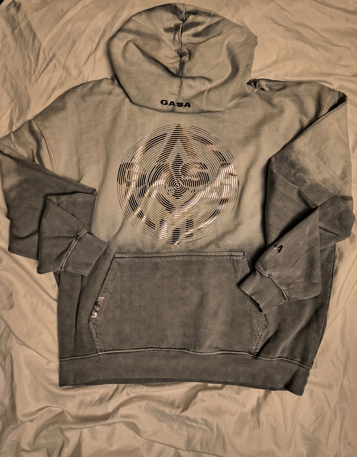GASA faded celestial large spiral logo hoodie