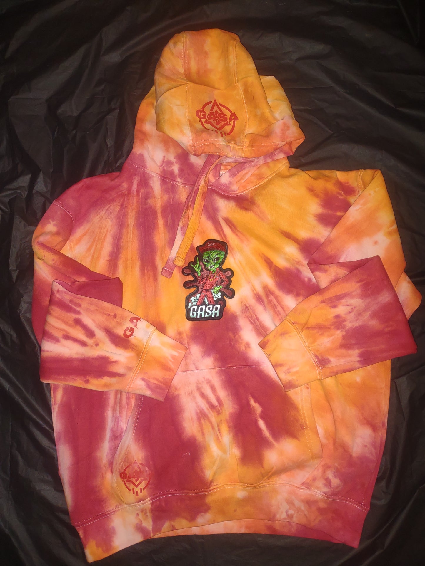 2023 GASA 1st alien patch tie dye hoodie