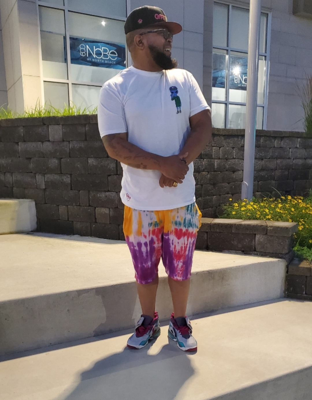 GASA mens Tie-dye shorts limited edition pink, purple, green and yellow