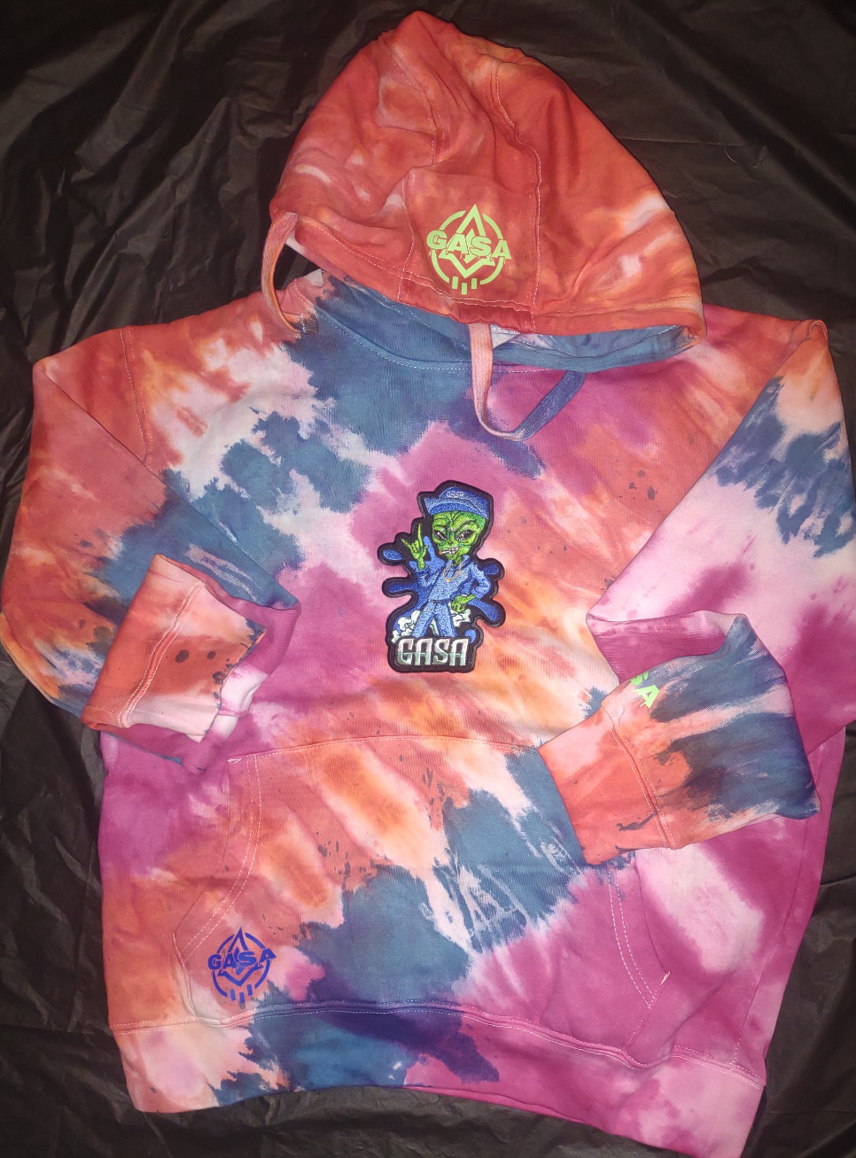 2023 GASA 1st alien patch tie dye hoodie