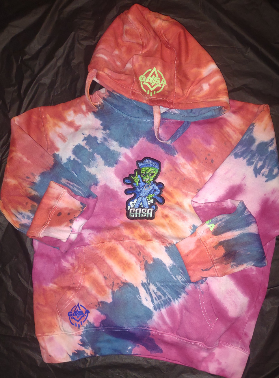 2023 GASA  1st alien patch tie dye hoodie