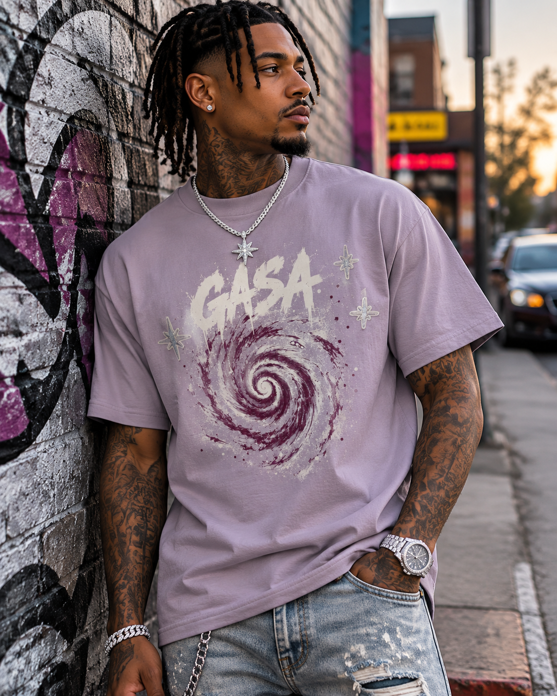 GASA galaxy dtf print Tshirt