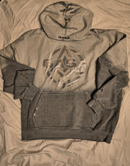 GASA faded celestial  large spiral logo hoodie