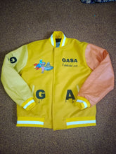 Load image into Gallery viewer, GASA Varcity leather jacket with alien
