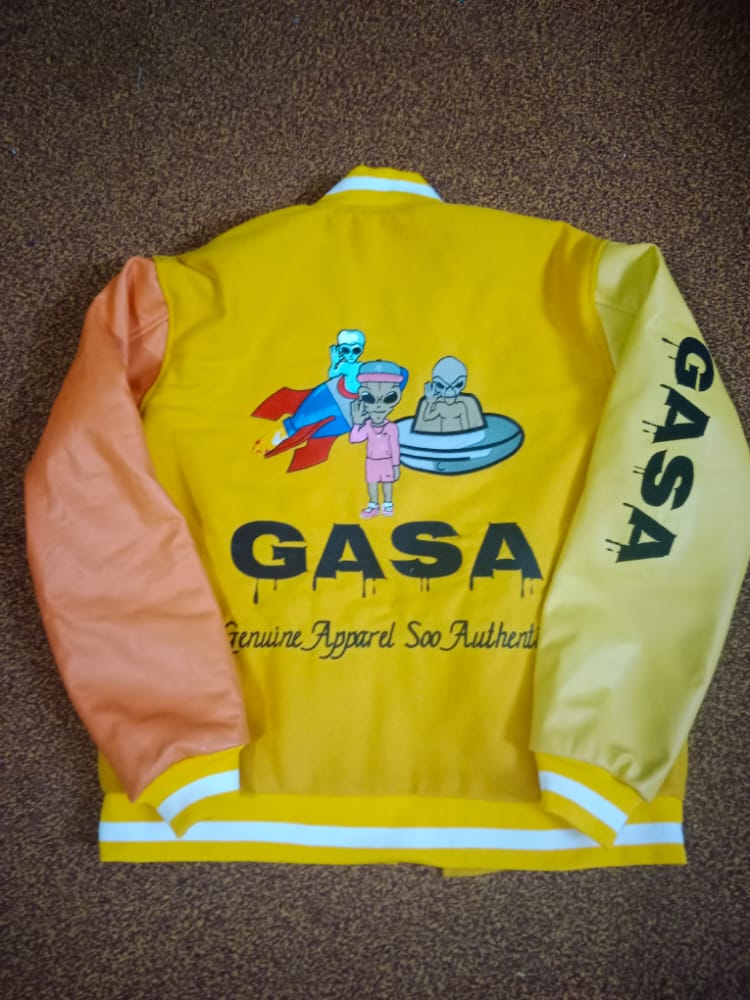 GASA Varcity leather jacket with alien