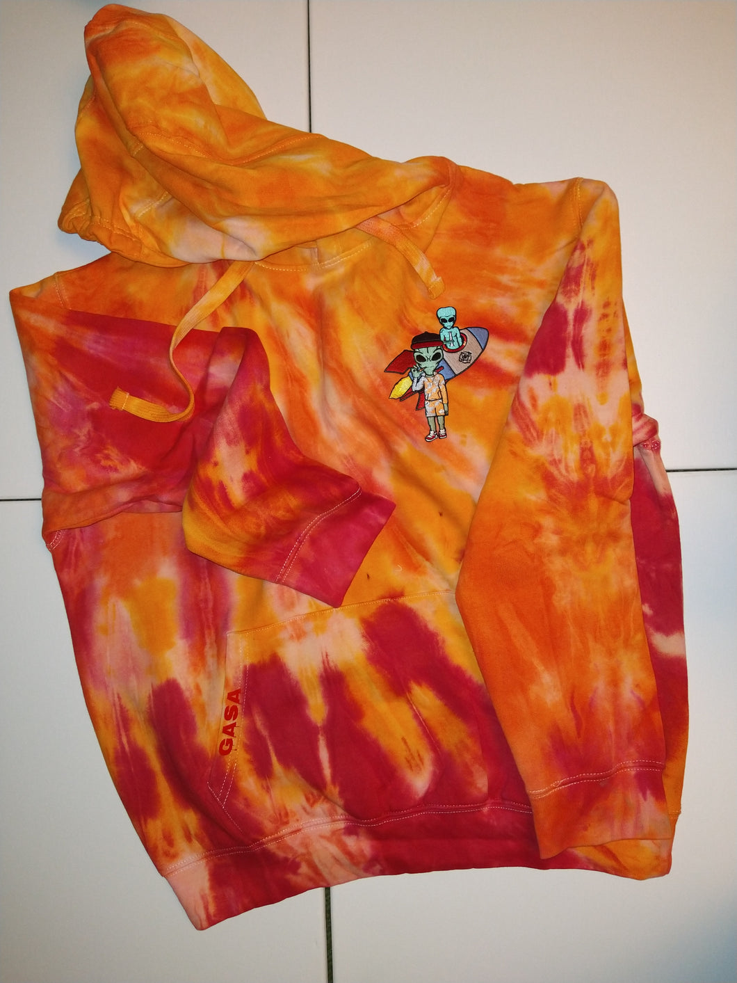 GASA tie-dye hoody with GASA patch